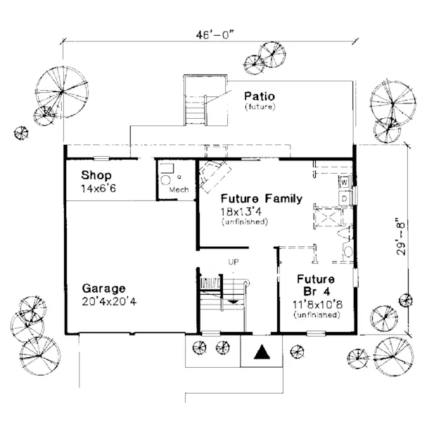 Colonial House Plan Lower Level Floor - Sycamore Way Colonial Home 072D-0606 - Shop House Plans and More