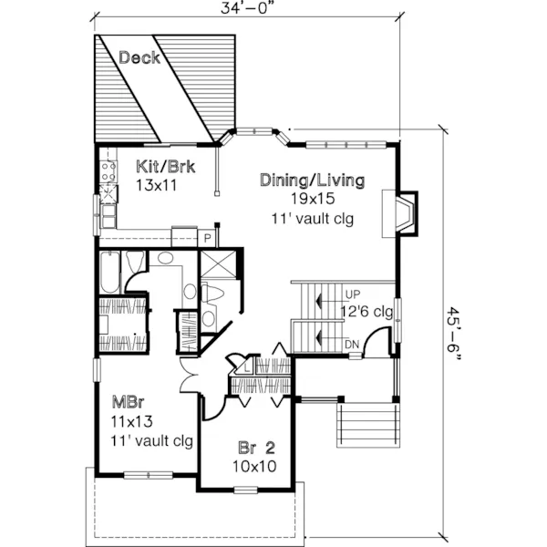 Traditional House Plan First Floor - Whaley Place Narrow Lot Home 072D-0608 - Shop House Plans and More