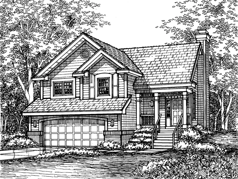 Southern House Plan Front of Home - Whaley Place Narrow Lot Home 072D-0608 - Shop House Plans and More