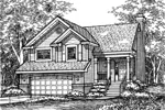 Country House Plan Front of Home - Whaley Place Narrow Lot Home 072D-0608 - Shop House Plans and More