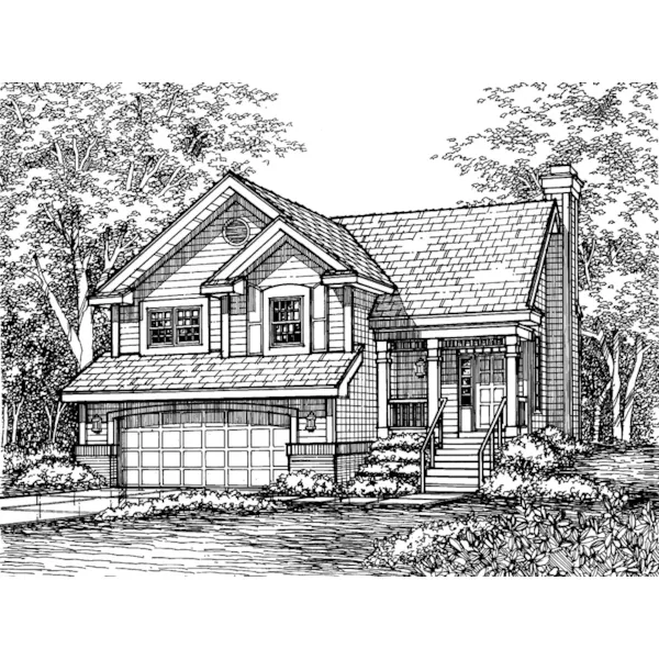 Traditional House Plan Front of Home - Whaley Place Narrow Lot Home 072D-0608 - Shop House Plans and More