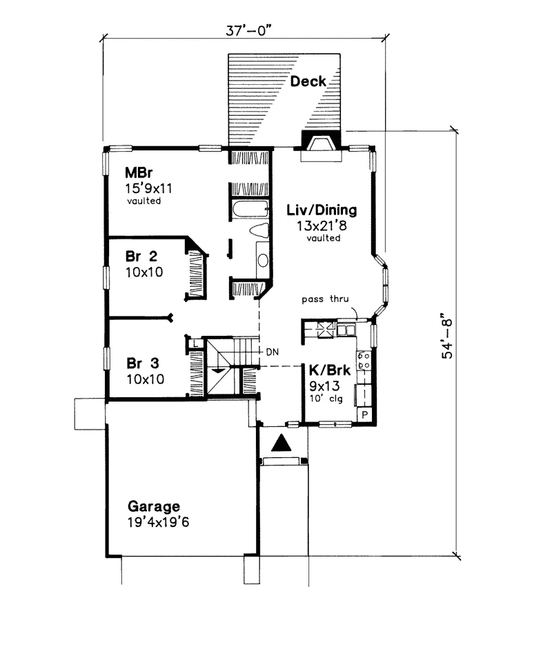 Ranch House Plan First Floor - Marmont Ranch Home 072D-0609 - Shop House Plans and More