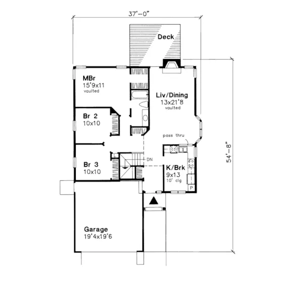 Traditional House Plan First Floor - Marmont Ranch Home 072D-0609 - Shop House Plans and More