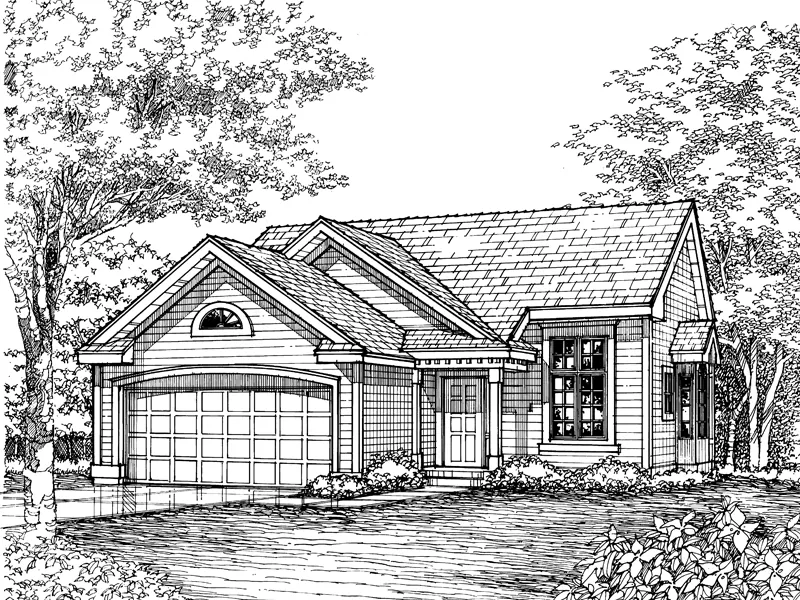 Traditional House Plan Front of Home - Marmont Ranch Home 072D-0609 - Shop House Plans and More