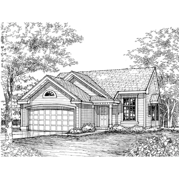 Traditional House Plan Front of Home - Marmont Ranch Home 072D-0609 - Shop House Plans and More