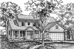 Traditional House Plan Front of Home - Honeytree Country Farmhouse 072D-0610 - Search House Plans and More