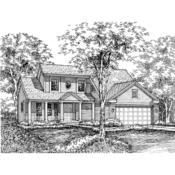 Southern House Plan Front of Home - Honeytree Country Farmhouse 072D-0610 - Search House Plans and More