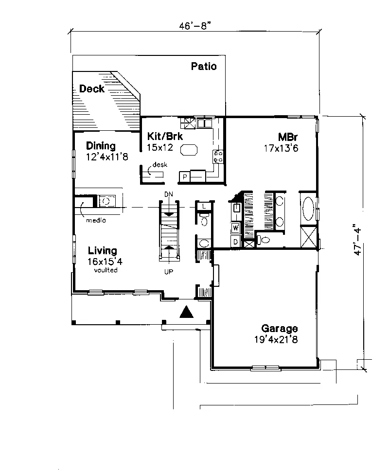 Traditional House Plan First Floor - Emerald Creek Ranch Home 072D-0611 - Search House Plans and More