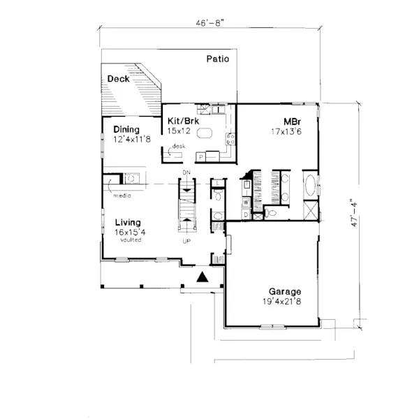 Traditional House Plan First Floor - Emerald Creek Ranch Home 072D-0611 - Search House Plans and More