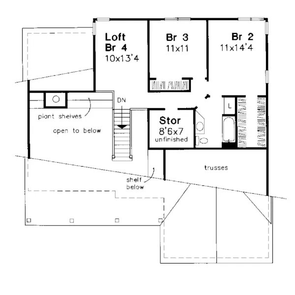 Traditional House Plan Second Floor - Emerald Creek Ranch Home 072D-0611 - Search House Plans and More