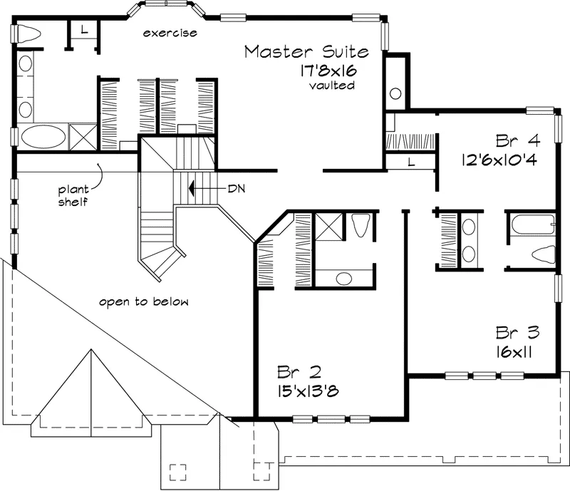 Country House Plan Second Floor - Glenmeade Luxury Craftsman Home 072D-0614 - Search House Plans and More