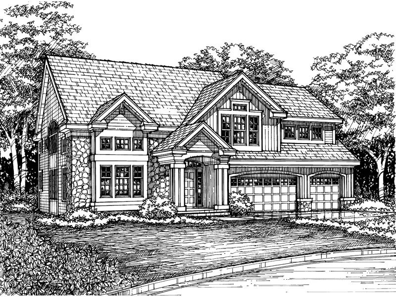 Craftsman House Plan Front of Home - Glenmeade Luxury Craftsman Home 072D-0614 - Search House Plans and More