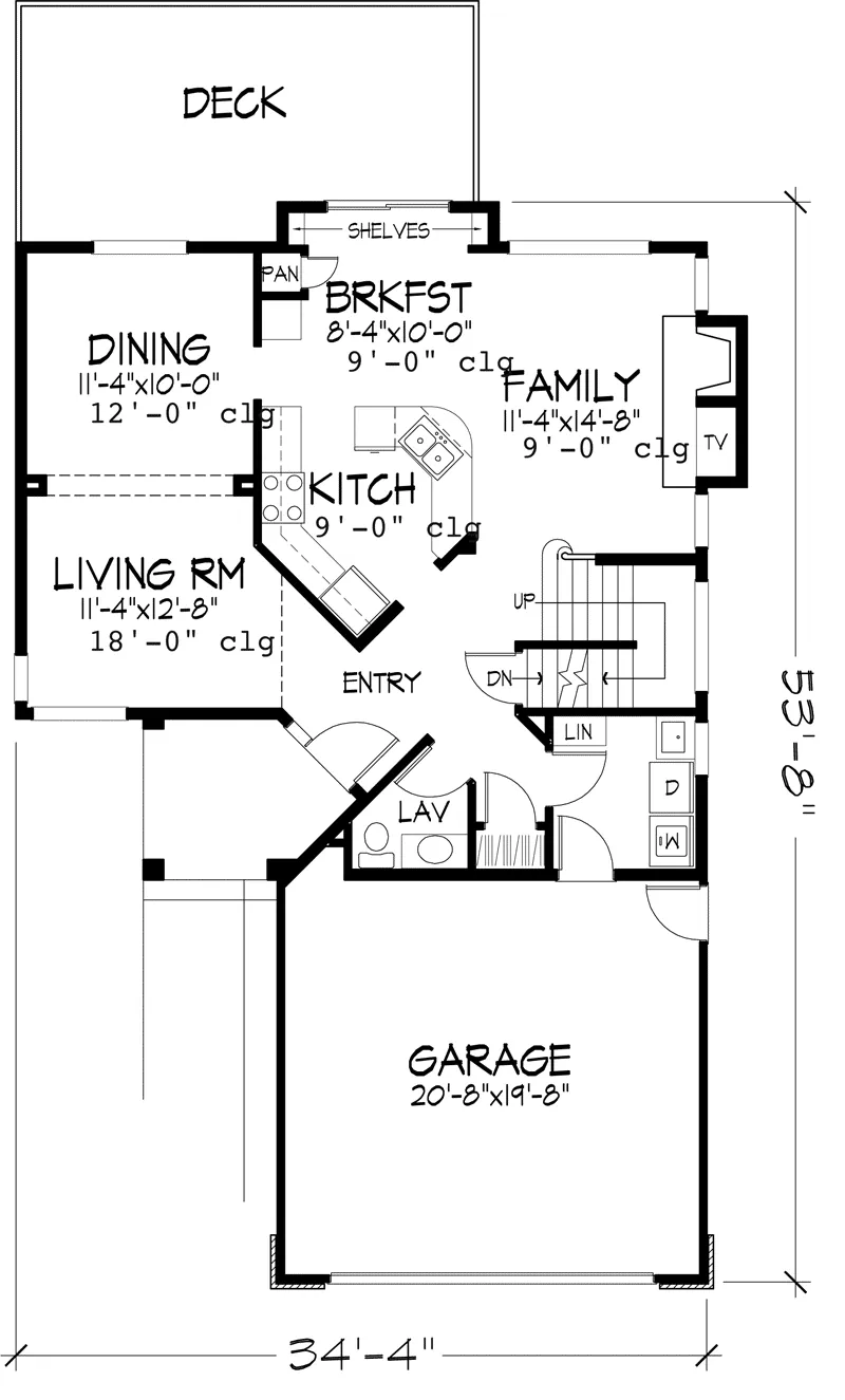 Southern House Plan First Floor - Huntington Hill Modern Home 072D-0615 - Search House Plans and More