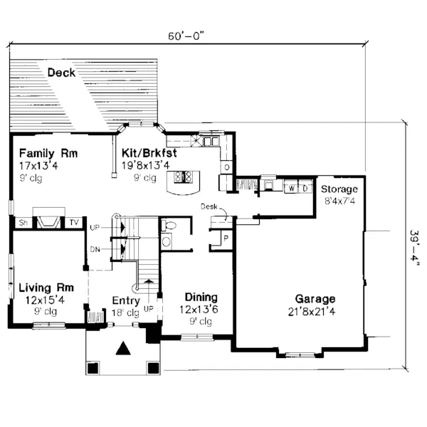 Modern House Plan First Floor - Dolman Traditional Home 072D-0616 - Search House Plans and More