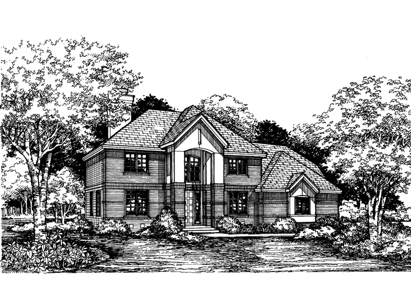 Traditional House Plan Front of Home - Dolman Traditional Home 072D-0616 - Search House Plans and More