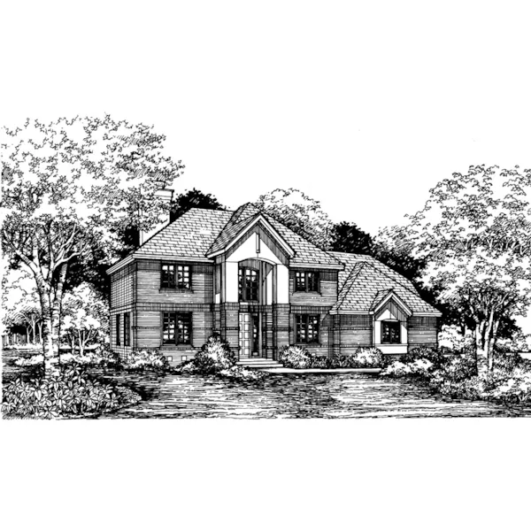 Modern House Plan Front of Home - Dolman Traditional Home 072D-0616 - Search House Plans and More