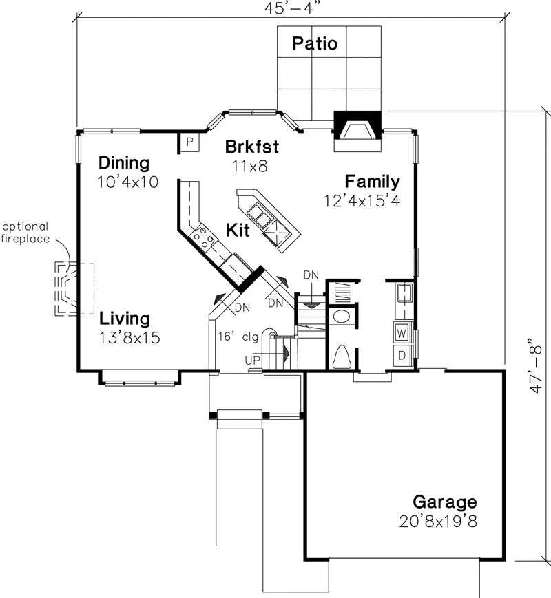 Traditional House Plan First Floor - Hoover Place Traditional Home 072D-0618 - Search House Plans and More