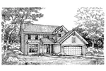 Traditional House Plan Front of Home - Hoover Place Traditional Home 072D-0618 - Search House Plans and More