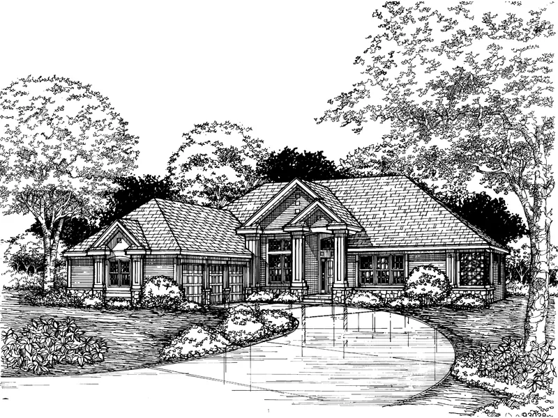 Traditional House Plan Front of Home - Alvis Rustic Home 072D-0620 - Search House Plans and More