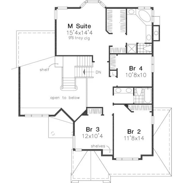 Southern House Plan Second Floor - Glenmeadow Traditional Home 072D-0622 - Search House Plans and More