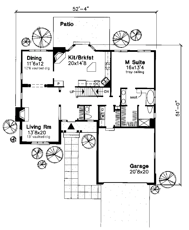 Traditional House Plan First Floor - Marycrest Bungalow Home 072D-0623 - Shop House Plans and More