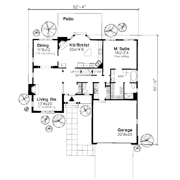 Neoclassical House Plan First Floor - Marycrest Bungalow Home 072D-0623 - Shop House Plans and More