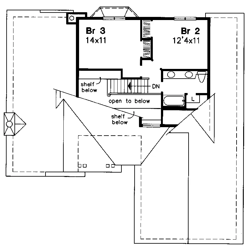 Bungalow House Plan Second Floor - Marycrest Bungalow Home 072D-0623 - Shop House Plans and More