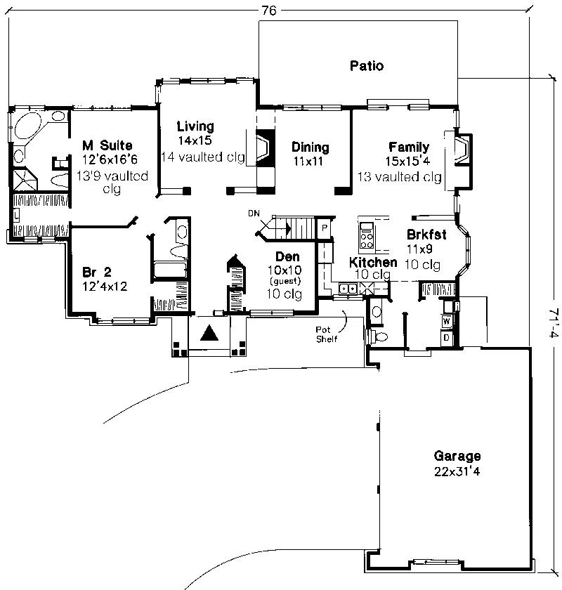 Southern House Plan First Floor - Platinum Hill Craftsman Home 072D-0624 - Shop House Plans and More