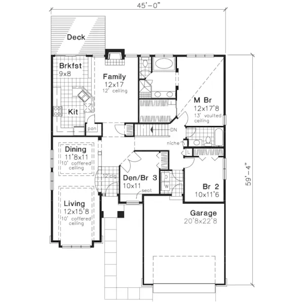 Traditional House Plan First Floor - Pulaski Ranch Home 072D-0625 - Shop House Plans and More