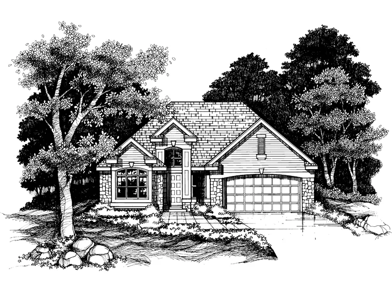 Southern House Plan Front of Home - Pulaski Ranch Home 072D-0625 - Shop House Plans and More