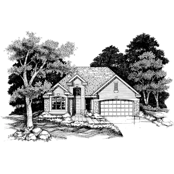 Traditional House Plan Front of Home - Pulaski Ranch Home 072D-0625 - Shop House Plans and More