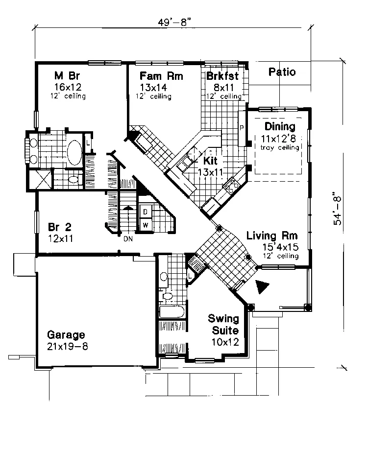 Arts & Crafts House Plan First Floor - Gideon Neoclassical Home 072D-0627 - Search House Plans and More