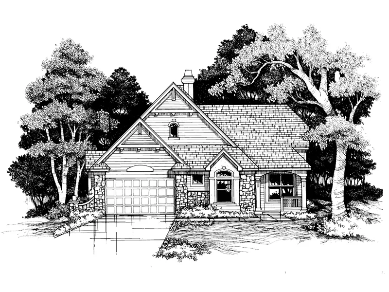 Ranch House Plan Front of Home - Gideon Neoclassical Home 072D-0627 - Search House Plans and More