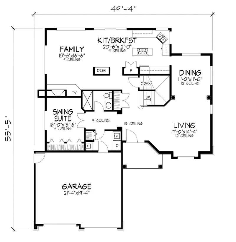 Modern House Plan First Floor - Cantwell Mill Traditional Home 072D-0629 - Search House Plans and More