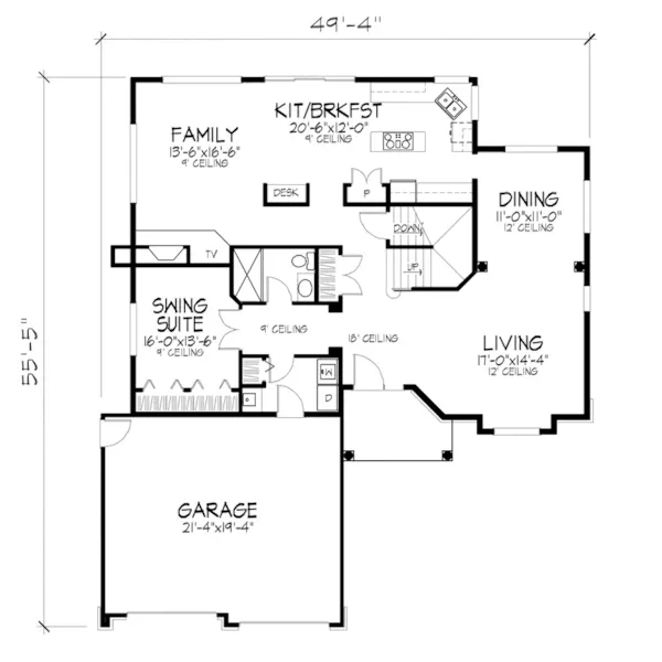 Country House Plan First Floor - Cantwell Mill Traditional Home 072D-0629 - Search House Plans and More