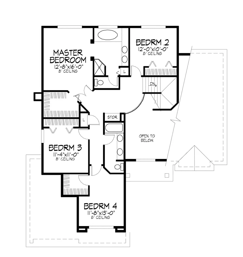 Modern House Plan Second Floor - Cantwell Mill Traditional Home 072D-0629 - Search House Plans and More