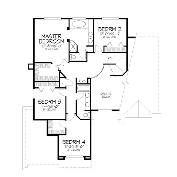 Country House Plan Second Floor - Cantwell Mill Traditional Home 072D-0629 - Search House Plans and More