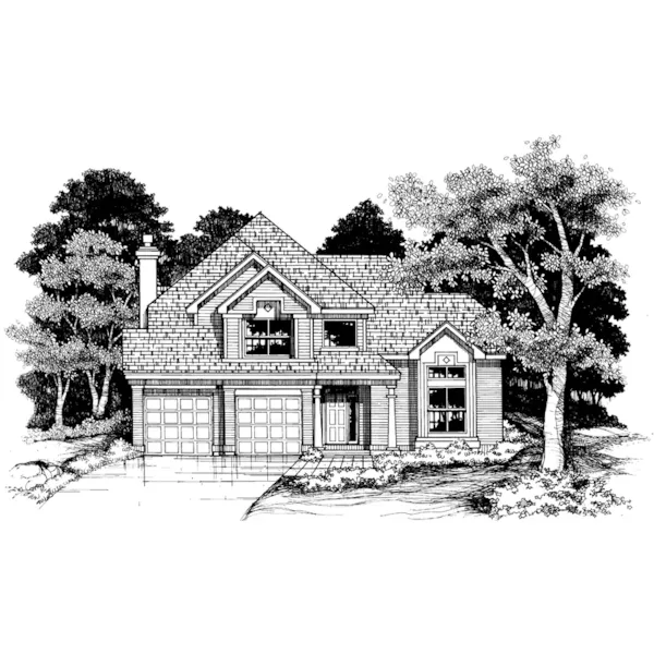 Country House Plan Front of Home - Cantwell Mill Traditional Home 072D-0629 - Search House Plans and More