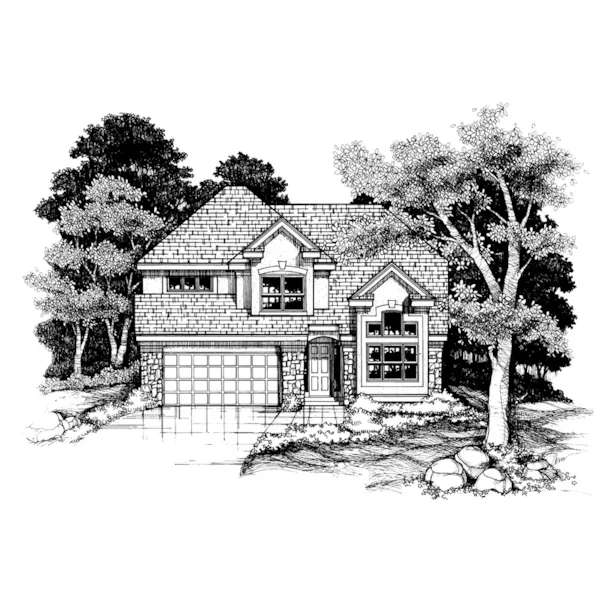 Contemporary House Plan Front of Home - Bentley Creek Traditional Home 072D-0631 - Search House Plans and More