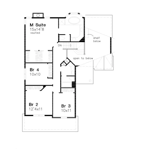 Traditional House Plan Second Floor - Millstream Point Country Home 072D-0633 - Shop House Plans and More