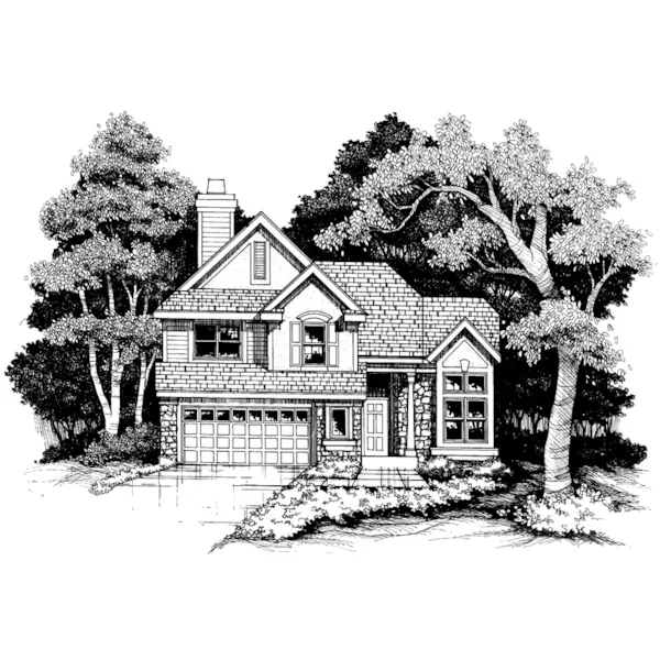 Traditional House Plan Front of Home - Millstream Point Country Home 072D-0633 - Shop House Plans and More