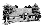Acadian House Plan Front of Home - Castleaire Craftsman Ranch Home 072D-0634 - Search House Plans and More