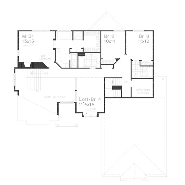 Contemporary House Plan Second Floor - Everett Mill Tudor Style Home 072D-0636 - Search House Plans and More