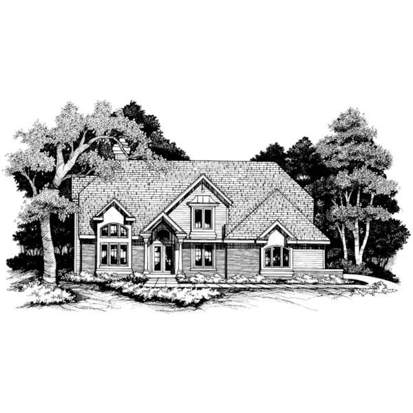 Contemporary House Plan Front of Home - Everett Mill Tudor Style Home 072D-0636 - Search House Plans and More