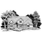 Contemporary House Plan Front of Home - Everett Mill Tudor Style Home 072D-0636 - Search House Plans and More