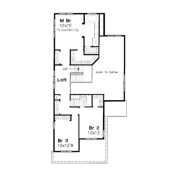 Traditional House Plan Second Floor - Cardareva Traditional Home 072D-0638 - Search House Plans and More