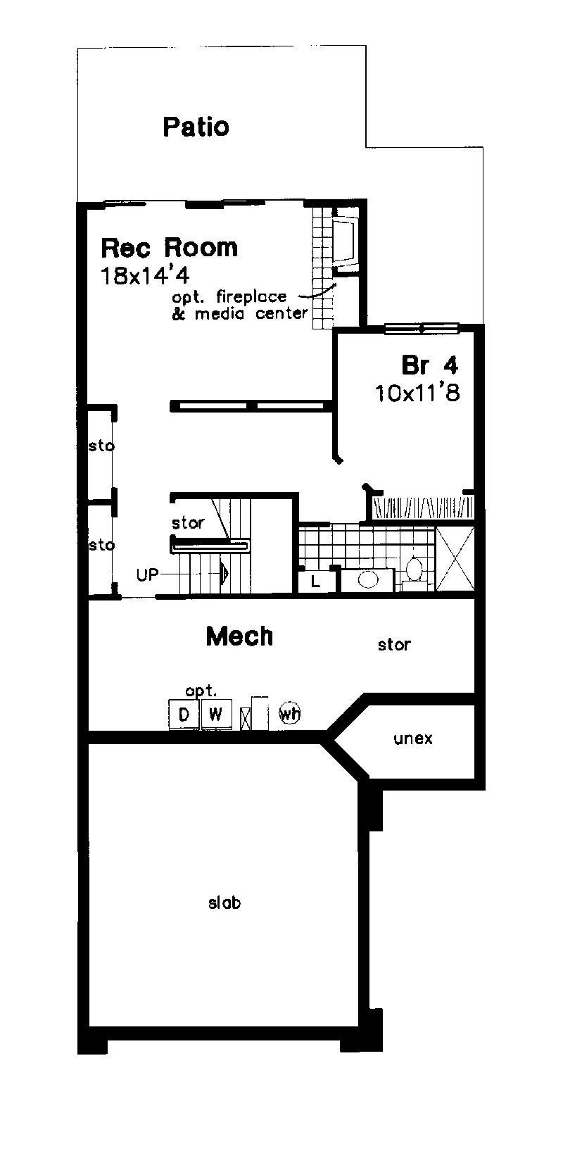 Country House Plan Lower Level Floor - Cardareva Traditional Home 072D-0638 - Search House Plans and More