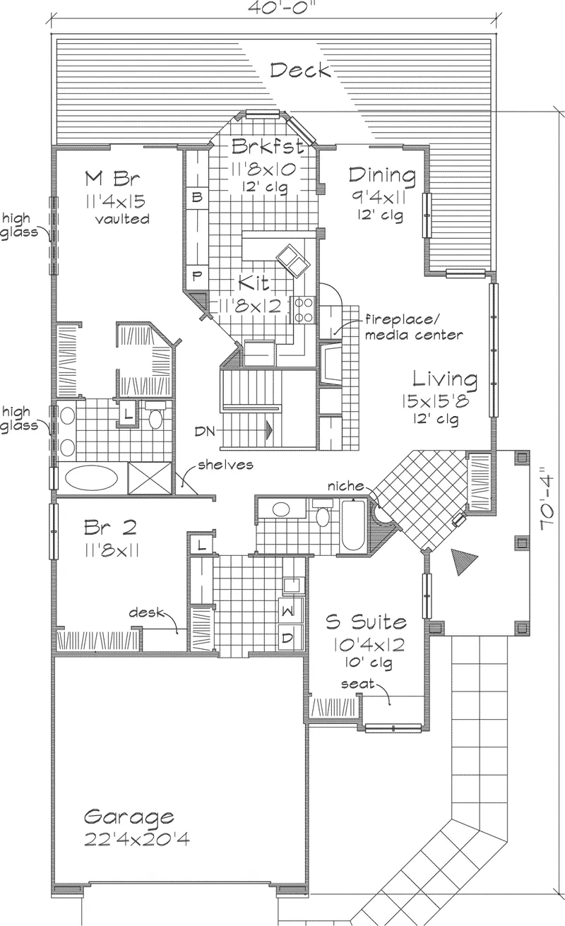 Southern House Plan First Floor - Doe Creek Southern Ranch Home 072D-0639 - Search House Plans and More
