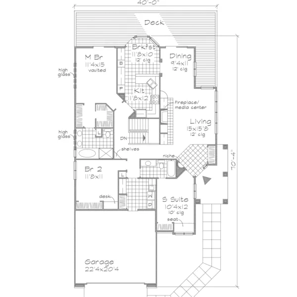 Country House Plan First Floor - Doe Creek Southern Ranch Home 072D-0639 - Search House Plans and More