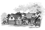 Traditional House Plan Front of Home - Doe Creek Southern Ranch Home 072D-0639 - Search House Plans and More